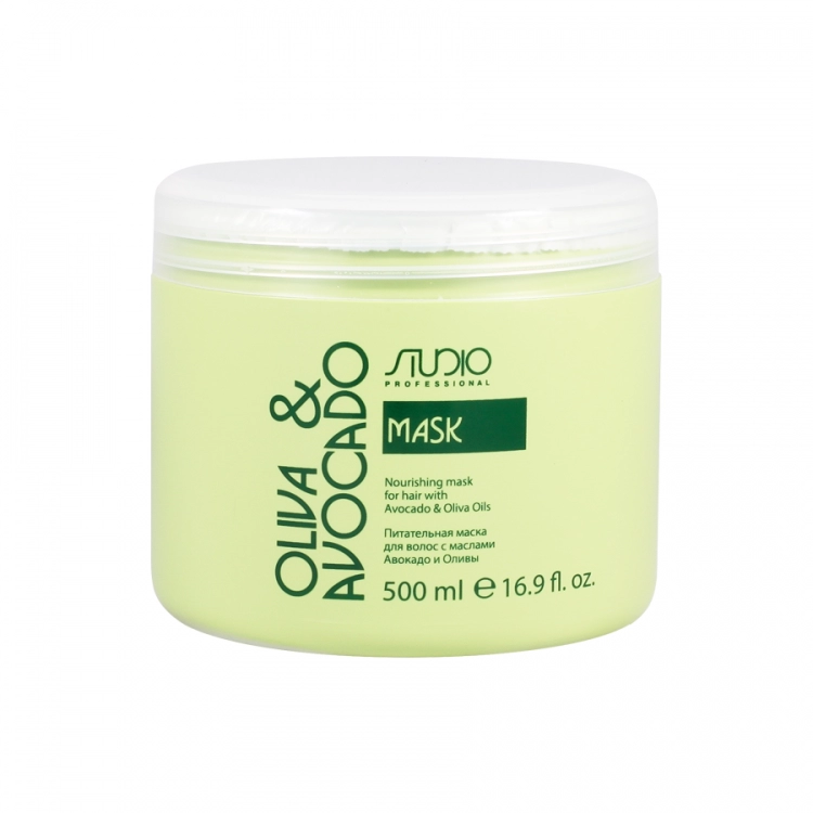 maska uvlazhnyayushchaya dlya volos s maslami avokado i olivy quotolive and avocadoquot 500 ml studio professional rossiya