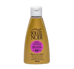 solncezashchitnyj krem dlya lica soin vitamine spf 50 vysokaya stepen zashchity dlya detskoj i chuvstvitelnoj kozhi 50 ml soleil noir franciya