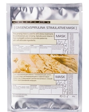 alginatnaya maska dlya lica stimuliruyushchaya ginsengspirulina stimulative mask 30 gr mesopharm professional rossiya
