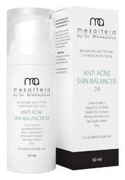 krem dlya zhirnoj i problemnoj kozhi balansiruyushchij matiruyushchij anti acne skin balancer 24 50 ml mesaltera by dr mikhaylova rossiya