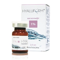 gialuronovaya kislota 1 gialuform mezolift dlya prigotovleniya koktejlej 2 ml 1 flakon hyaluform rossiya