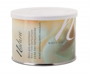 teplyj vosk dlya depilyacii v banke natura belyj shokolad 400 ml white line italiya