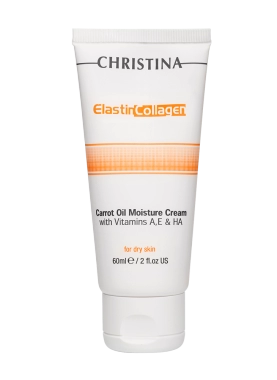 uvlazhnyayushchij krem s vitaminami a e i gialuronovoj kislotoj dlya suhoj kozhi elastin kollagen morkovnoe maslo 60 ml christina izrail