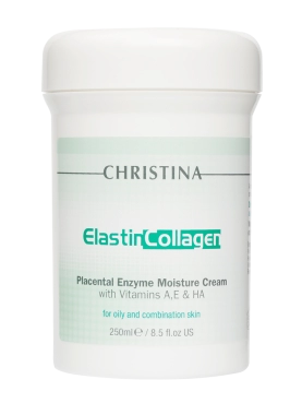 uvlazhnyayushchij krem s vitaminami a e i gialuronovoj kislotoj dlya zhirnoj i kombinirovannoj kozhi elastin kollagen placentarnyj ferment prof 250 ml christina izrail
