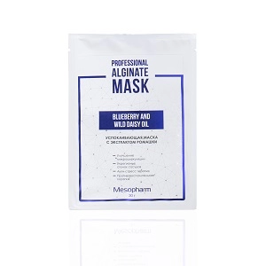 uspokaivayushchaya sosudoukreplyayushchaya alginatnaya maska s golubikoj i romashkoj blueberry and wild daisy oil 30 gr mesopharm professional rossiya
