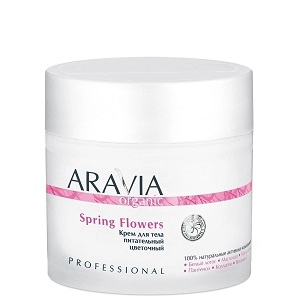 krem dlya tela pitatelnyj cvetochnyj spring flowers 300 ml aravia organic rossiya