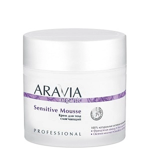 krem dlya tela smyagchayushchij sensetive mousse 300 ml aravia organic rossiya
