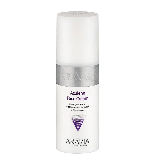 krem dlya lica vosstanavlivayushchij s azulenom azulene face cream 150 ml aravia professional rossiya