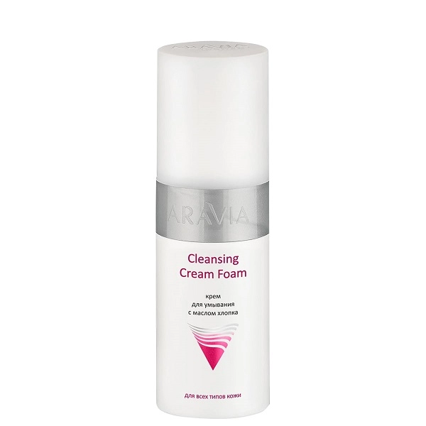 krem dlya umyvaniya s maslom hlopka cleansing cream foam 150 ml aravia professional rossiya