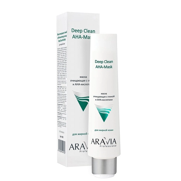 maska ochishchayushchaya s glinoj i aha kislotami dlya lica deep clean aha mask 100 ml aravia professional rossiya