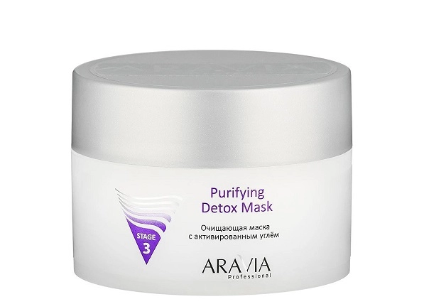ochishchayushchaya maska s aktivirovannym uglyom purifying detox mask 150 ml aravia professional rossiya