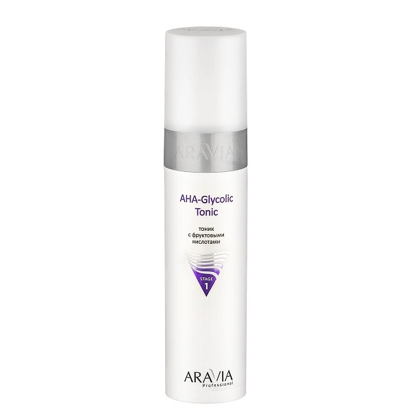 tonik s fruktovymi kislotami aha glycolic tonic 250 ml aravia professional rossiya