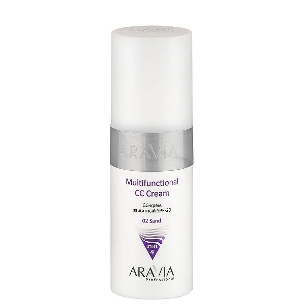 cc krem zashchitnyj spf 20 multifunctional cc cream ton 02 sand 150 ml aravia professional rossiya
