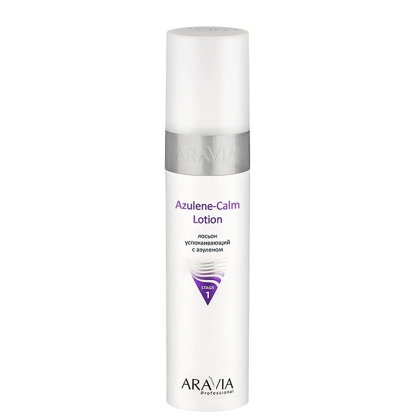 loson dlya lica uspokaivayushchij s azulenom azulene calm lotion 250 ml aravia professional rossiya