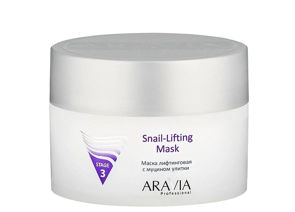 maska liftingovaya s mucinom ulitki snail lifting mask 150 ml aravia professional rossiya