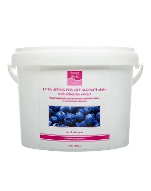 plastificiruyushchaya alginatnaya kollagenovaya maska dlya lica s ekstraktom cherniki 1000 gr beauty style ssha