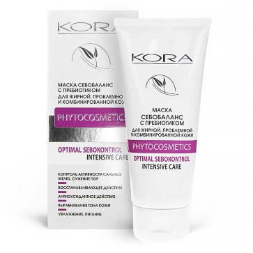 maska sebobalans s prebiotikom dlya zhirnoj problemnoj i kombinirovannoj kozhi 100 ml kora phytocosmetics rossiya