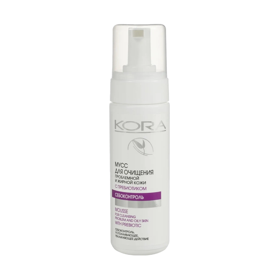 muss dlya ochishcheniya problemnoj i zhirnoj kozhi s prebiotikom 160 ml kora phytocosmetics rossiya