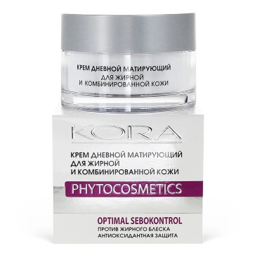 krem dnevnoj matiruyushchij dlya kombinirovannoj i zhirnoj kozhi 50 ml kora phytocosmetics rossiya