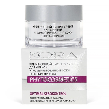 krem nochnoj bioregulyator dlya kombinirovannoj zhirnoj kozhi s prebiotikom 50 ml kora phytocosmetics rossiya