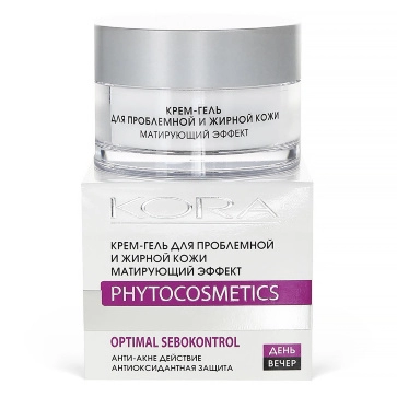krem gel dlya problemnoj i zhirnoj kozhi s matiruyushchim effektom 50 ml kora phytocosmetics rossiya