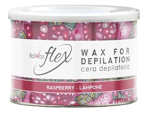teplyj vosk flex v banke malina 400 ml italwax italiya