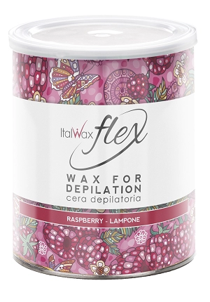 teplyj vosk dlya depilyacii flex v banke malina 800 ml italwax italiya