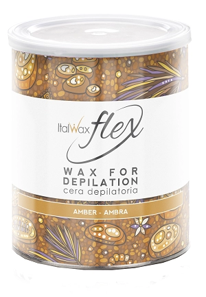 teplyj vosk dlya depilyacii flex v banke yantar 800 ml italwax italiya