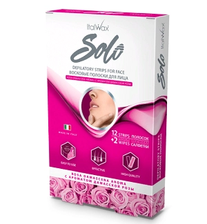 voskovye poloski solo s aromatom damasskoj rozy dlya lica 12 sht upk italwax italiya