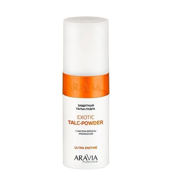 zashchitnyj talk pudra s ekstraktom verbeny tropicheskoj exotic talc powder 150 ml aravia professional rossiya