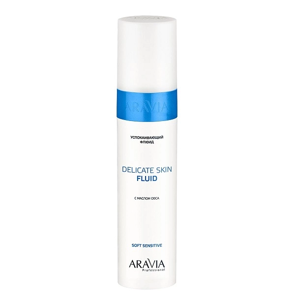 flyuid posle depilyacii uspokaivayushchij s maslom ovsa delicate skin fluid 250 ml aravia professional rossiya