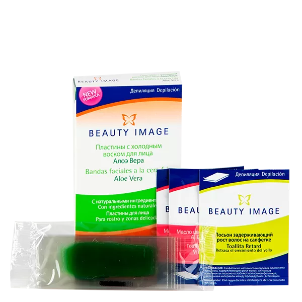 nabor dlya lica aloe vera 24 voskovye poloski 2 salfetki beauty image ispaniya