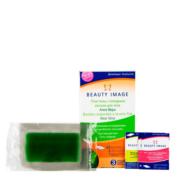 nabor dlya tela aloe vera 20 voskovyh polosok 2 salfetki beauty image ispaniya