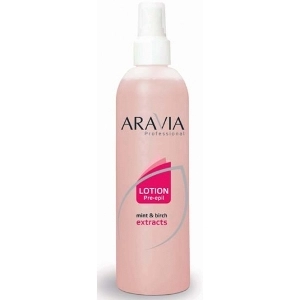 loson pered depilyaciej s myatoj i berezoj 300 ml aravia professional rossiya