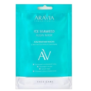alginatnaya maska s ekstraktom myaty i spiruliny ice seaweed algin mask 30 gr aravia laboratories rossiya