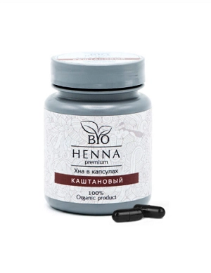 hna v kapsulah kashtanovyj 30 sht bio henna premium indiya