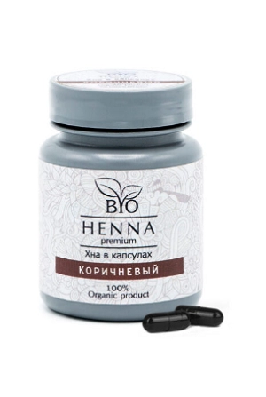bio henna hna v kapsulah korichnevyj 30 sht bio henna premium indiya