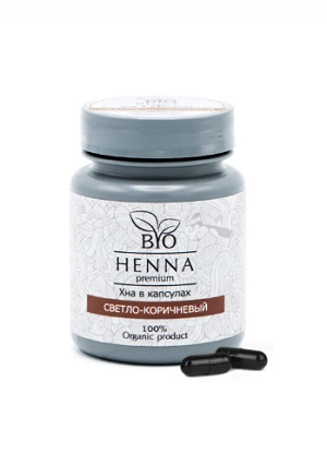 bio henna hna v kapsulah svetlo korichnevyj 1 sht bio henna premium indiya