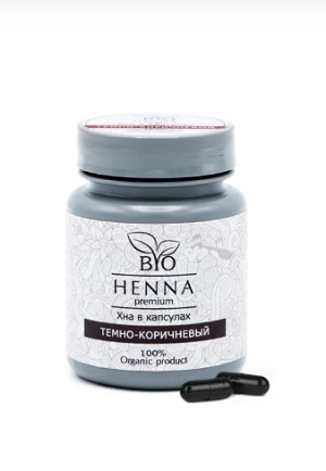 bio henna hna v kapsulah temno korichnevyj 30 sht bio henna premium indiya