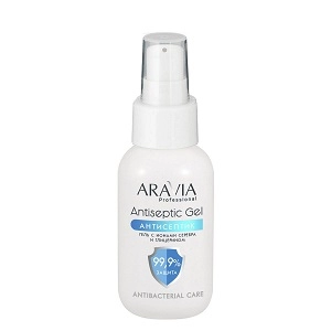 gel antiseptik dlya ruk s ionami serebra i glicerinom gel antiseptic 50 ml aravia professional rossiya