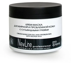 nl krem maska dlya zhirnoj i problemnoj kozhej s sulfidnymi gryazyami 300 ml new line rossiya