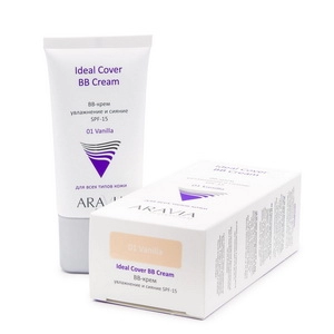 bb krem uvlazhnyayushchij spf 15 ideal cover bb cream ton 01 vanilla 50 ml aravia professional rossiya