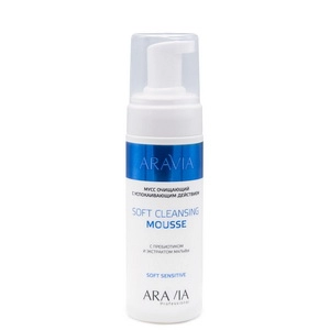 muss ochishchayushchij s uspokaivayushchim dejstviem soft cleansing mousse 160 aravia professional rossiya