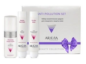 nabor dlya ochishcheniya i zashchity kozhi anti pollution set nabor 3 predmeta aravia professional rossiya
