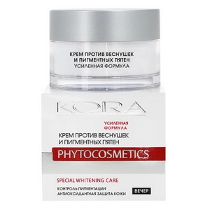 krem protiv vesnushek i pigmentnyh pyaten usilennaya formula 50 ml kora phytocosmetics rossiya