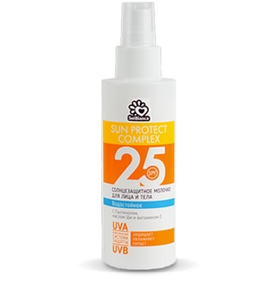 solncezashchitnoe vodostojkoe molochko dlya lica i tela spf 25 150 ml solbianca rossiya