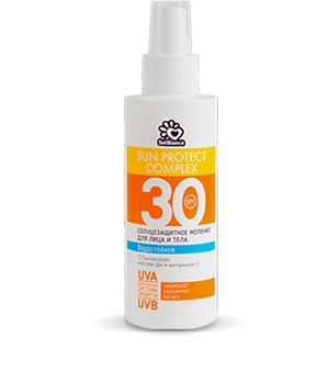 solncezashchitnoe vodostojkoe molochko dlya lica i tela spf 30 150 ml solbianca rossiya