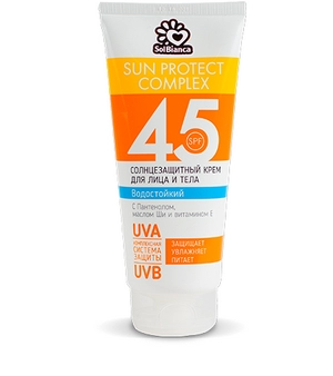solncezashchitnyj vodostojkij krem dlya lica i tela spf 45 200 ml solbianca rossiya