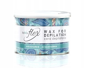 teplyj vosk flex v banke akvamarin 400 ml italwax italiya