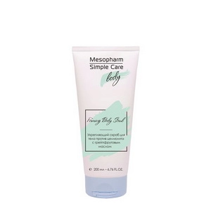 skrab dlya tela ukreplyayushchij protiv cellyulita s grejpfrutovym maslom firming body scrub 200 ml mesopharm simple care rossiya
